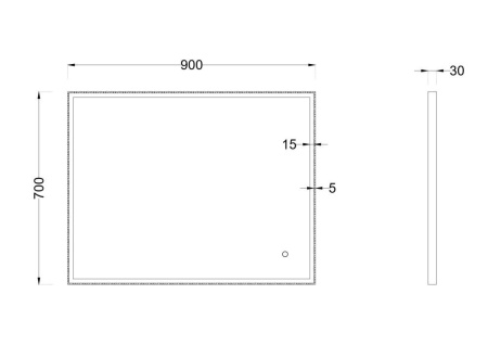 Зеркало RoxenBath Sigma (90x70) в черной алюминиевой раме