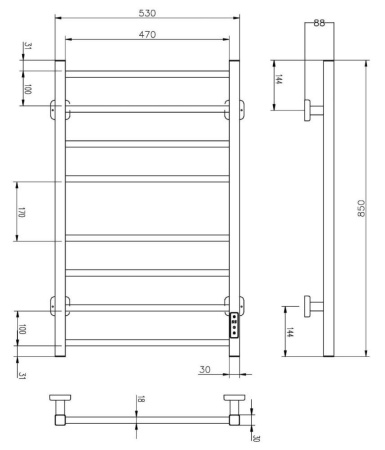 Полотенцесушитель RoxenBath Square 11050-5385B электрический