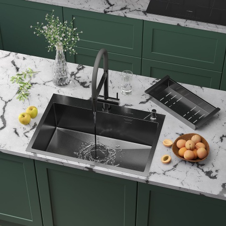 Кухонная мойка RoxenBath Simple 70 PVD (графит)