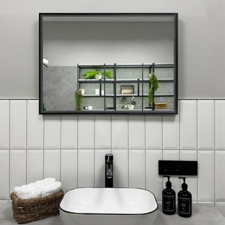 Зеркало RoxenBath Sigma (90x70) в черной алюминиевой раме