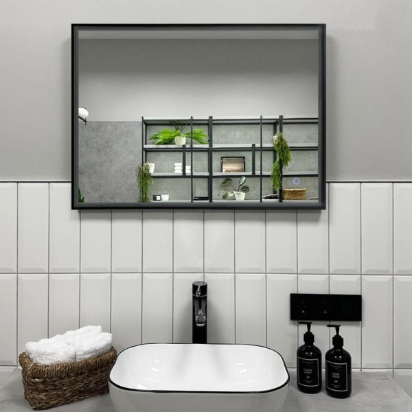 Зеркало RoxenBath Sigma (90x70) в черной алюминиевой раме