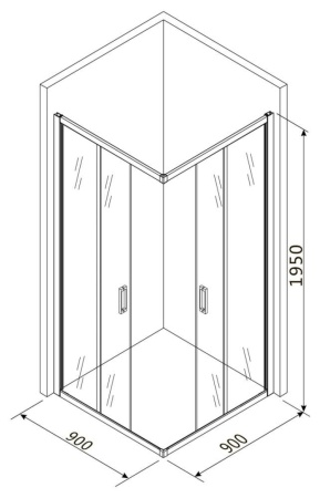 Душевой уголок RoxenBath Caspia 55060-90C (90*90*195)