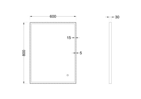 Зеркало RoxenBath Sigma (60x80) в алюминиевой раме оружейная сталь