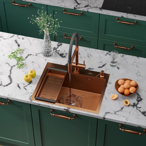 Кухонная мойка RoxenBath Snake 60 PVD Bronze (текстурное покрытие)
