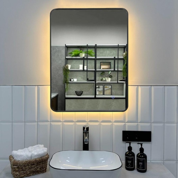 Зеркало RoxenBath Simon (50x70) в алюминиевой раме оружейная сталь