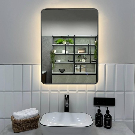 Зеркало RoxenBath Simon (50x70) в алюминиевой раме оружейная сталь