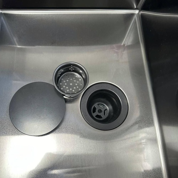 Кухонная мойка RoxenBath Vespa 78 PVD (графит) левосторонняя