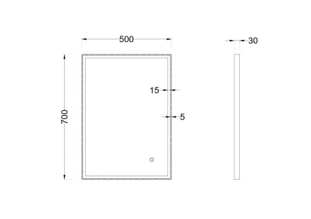 Зеркало RoxenBath Sigma (50x70) в алюминиевой раме оружейная сталь