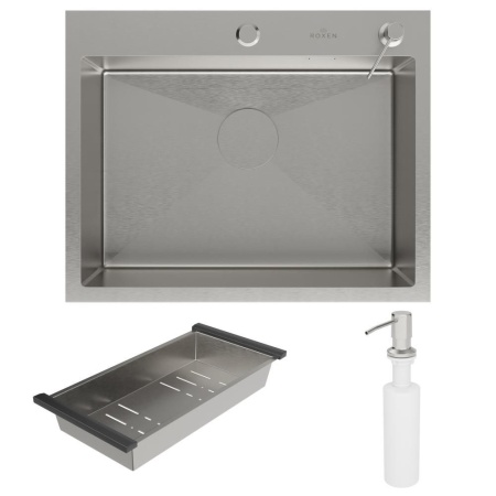 Кухонная мойка RoxenBath Simple 60 с коландером и дозатором