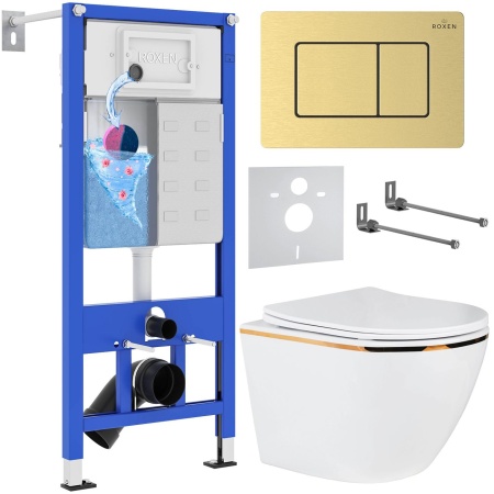 Комплект 6 в 1 RoxenBath StounFix Dual Fresh 968460 (состоит из: 710200, Steel 420280GB, 530110-01G)