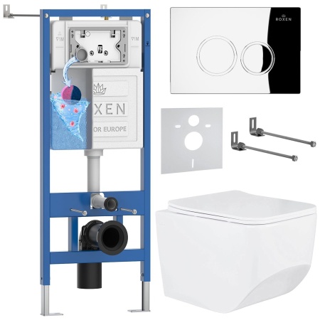 Комплект 6 в 1 RoxenBath StounFix Dual Fresh 518414 (состоит из: 710200, Santi 410260CH, 530145-01)