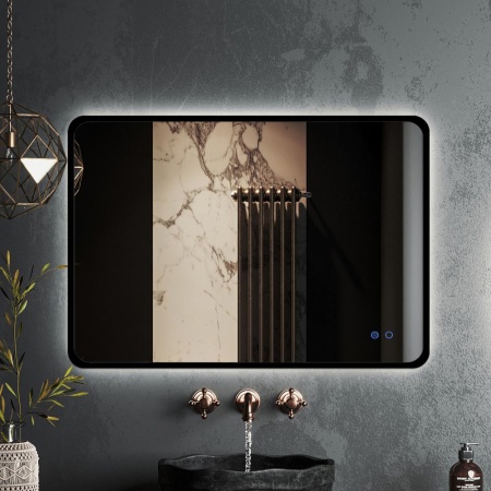 Зеркало RoxenBath Simon (90x70) в алюминиевой раме оружейная сталь