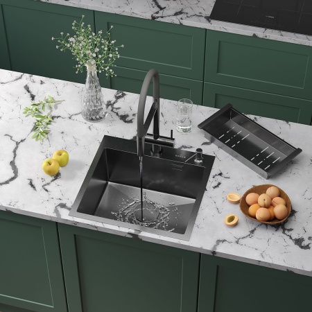 Кухонная мойка RoxenBath Simple 50 PVD (графит)