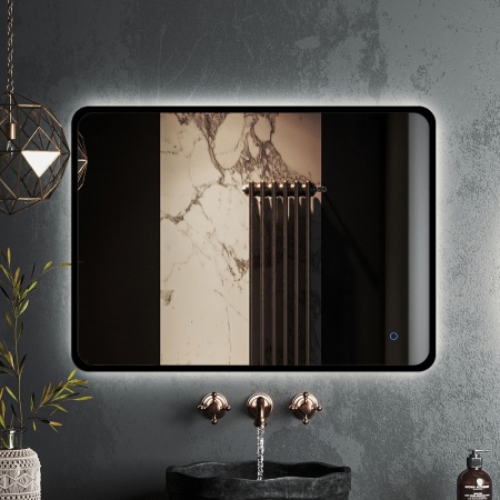 Зеркало RoxenBath Simon (80x70) в черной алюминиевой раме