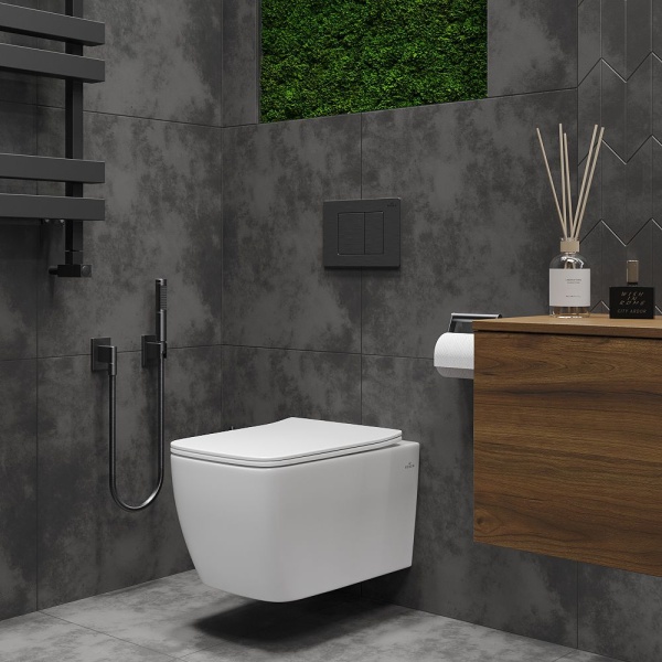 Подвесной унитаз RoxenBath Cube Bidet 530135-01X Rimless Soft Close с функцией биде